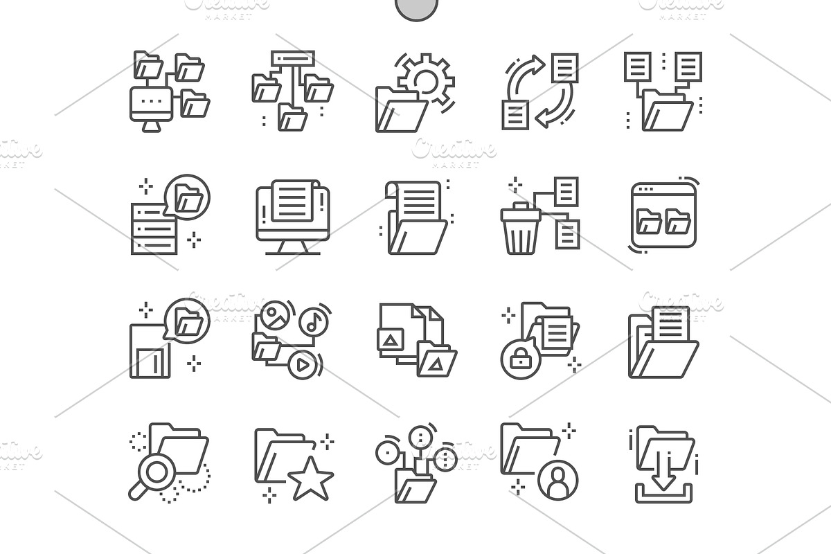 Organizing file Line Icons, an Outline Icon by Palau