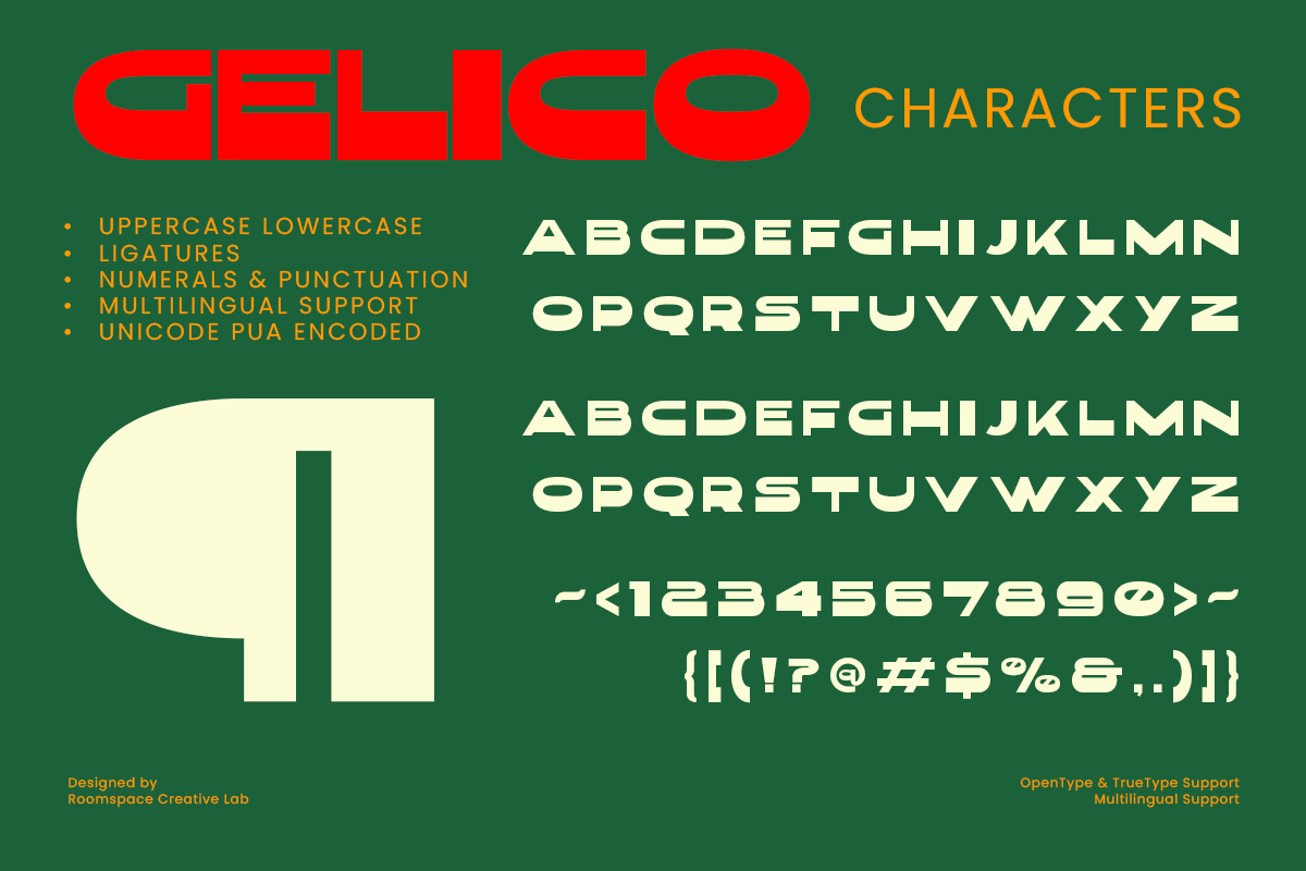Gelico – Bold Geometric Display Font, a Sans Serif Font by roomspace creative lab (Photo 4 of 10)
