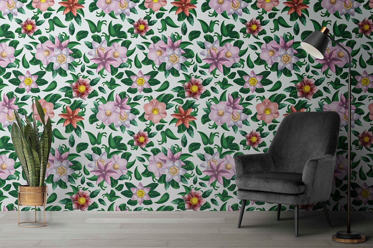 hand drawn winter flowers collection, a Pattern Graphic by AAN Seamless Shop (Photo 2 of 3)
