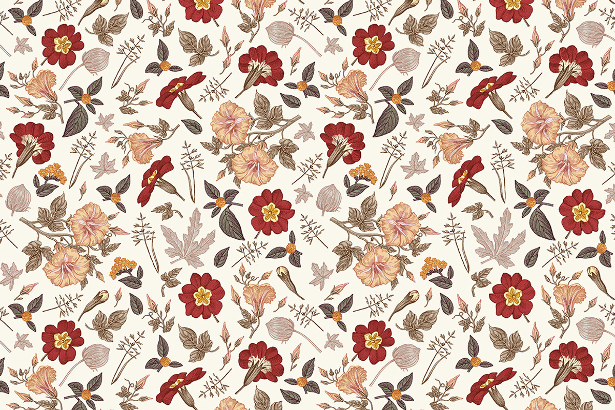 4 Seamless Flowers Primrose Petunia, a Pattern Graphic by Vintage (Photo 5 of 15)