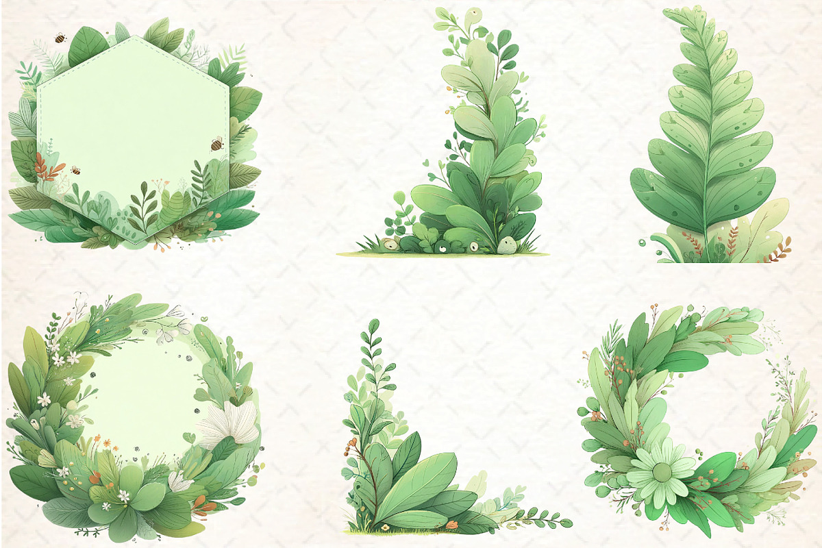 Watercolor Foliage Clipart Bundle, an Illustration by DreamCafeArt (Photo 5 of 6)