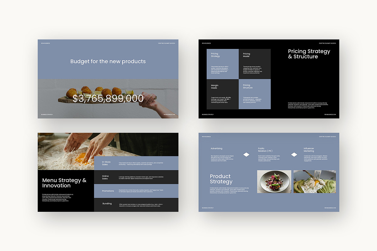 Reva : F&B Business Google Slides, a Presentation Template by Punkl Camp (Photo 3 of 9)