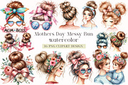 Mothers Day Messy Bun Clipart, a Seasonal Illustration by DreamArtGraphic (Thumbnail 1 of 4)