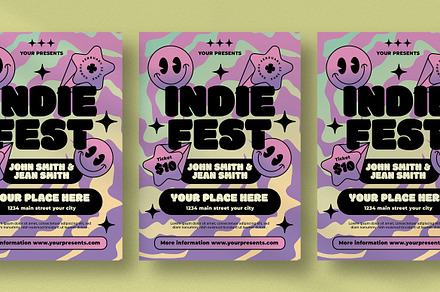Purple Indie Fest Flyer, a Flyer Template by lilyshop