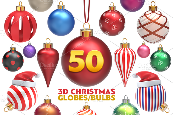 Christmas Globes Pack 3D