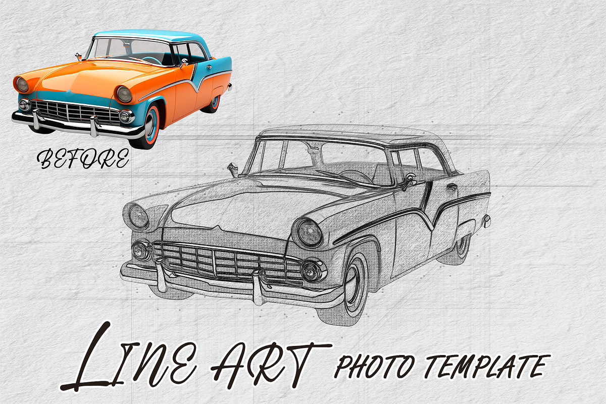 Line Art Photo Template, an Action Add-On by 3d_model_tifotizi (Photo 1 of 3)