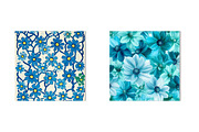 Blue Ink Flowers Digital Paper, an Illustration by CreationArt (Thumbnail 5 of 5)