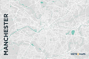 MAP SET - Pale / Turquoise - 15 Maps, a Graphic by MetroMaps (Thumbnail 9 of 16)