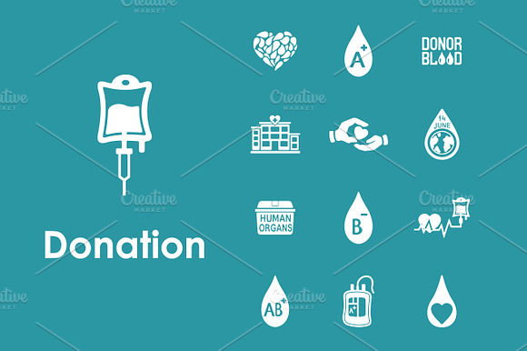 Set Of Donation Simple Icons