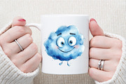 Blue Cloud Clipart, Blue Emoticon Cl, an Illustration by Sublimation Artist (Thumbnail 5 of 6)