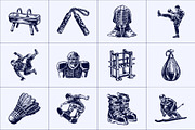 Vintage Sports Illustration Set, a Sport Illustration by Prosymbols (Thumbnail 8 of 8)