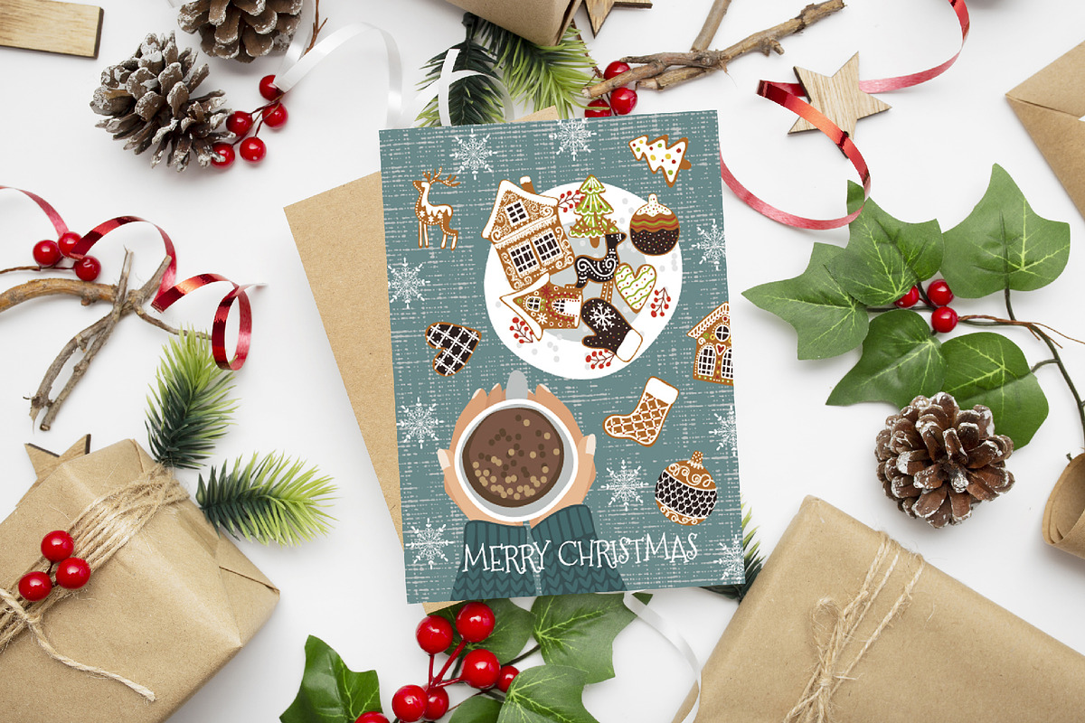 Funny Christmas cards templates, a Card Template by KupalinaArt (Photo 3 of 5)