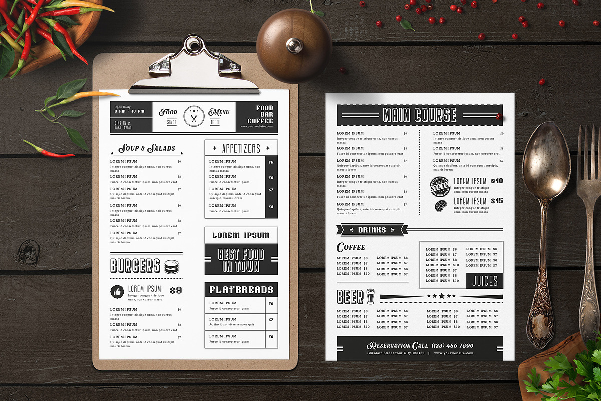 Simple Food Menu, a Flyer Template by Creativestoree (Photo 4 of 5)