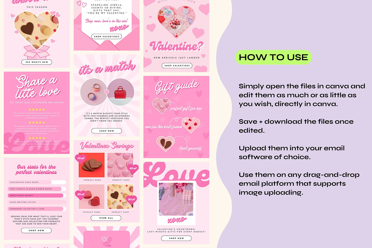 Valentines Email Templates Canva, an Email Template by The Pixel Palace (Photo 8 of 9)