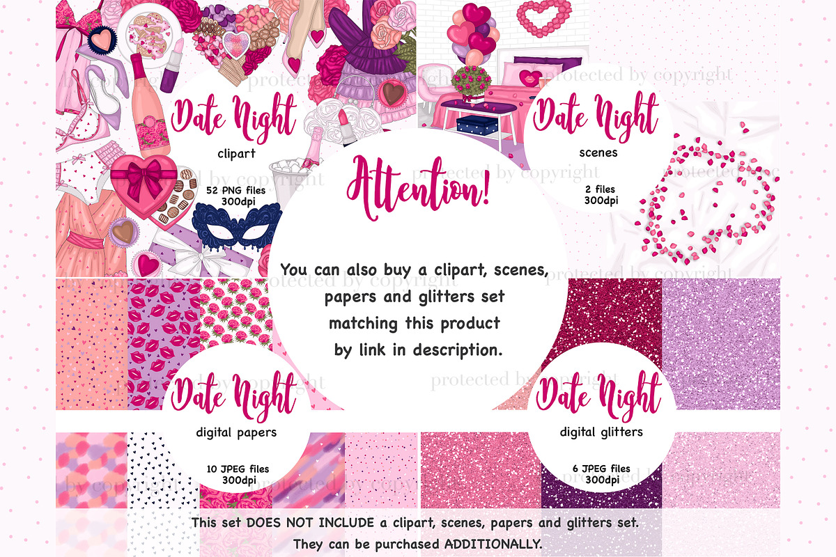 Date Night Girls And Boys Cliparts, a Person Illustration by GlamArtZhanna (Photo 6 of 6)