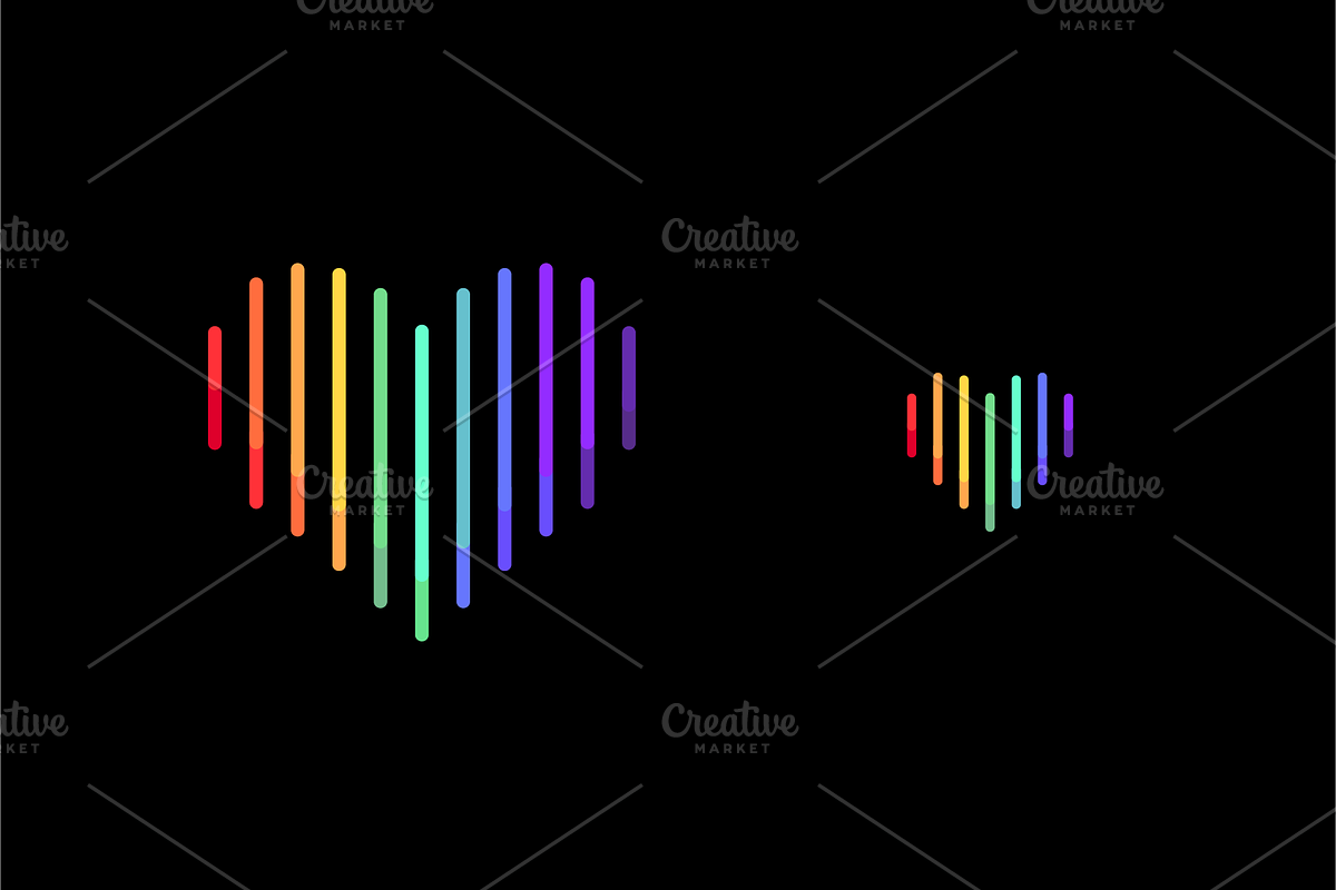 Rainbow heart, a Branding & Logo Template by V2.GRAPHICS
