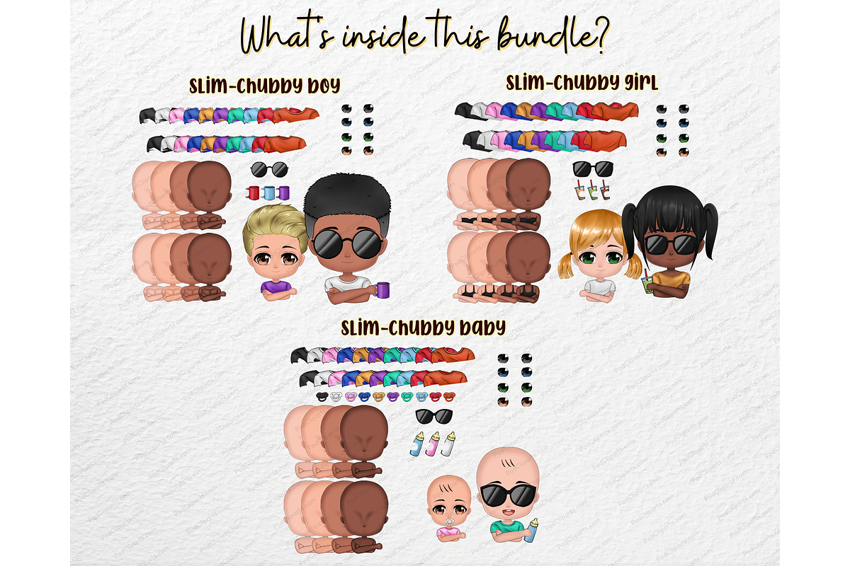Bundle Chibi We are Family Clipart P, a Person Illustration by Podcliparts (Photo 9 of 10)