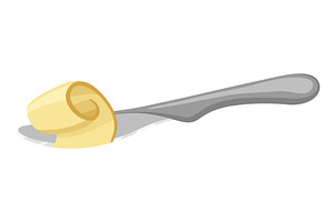 Butter on knife elements design, a Food Illustration by the8monkey