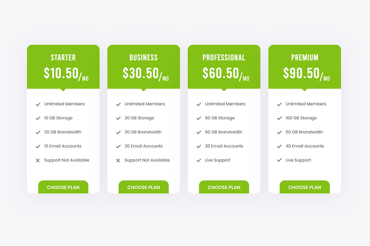 Clean Pricing Table, an Android Mockup by Youme Techworld (Photo 2 of 4)