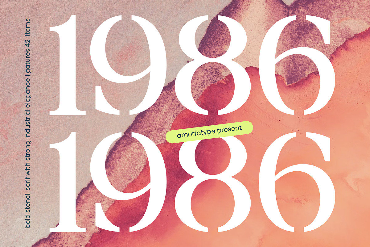 Prodes Bold Stencil Serif, a Serif Font by AmorfaType (Photo 8 of 11)