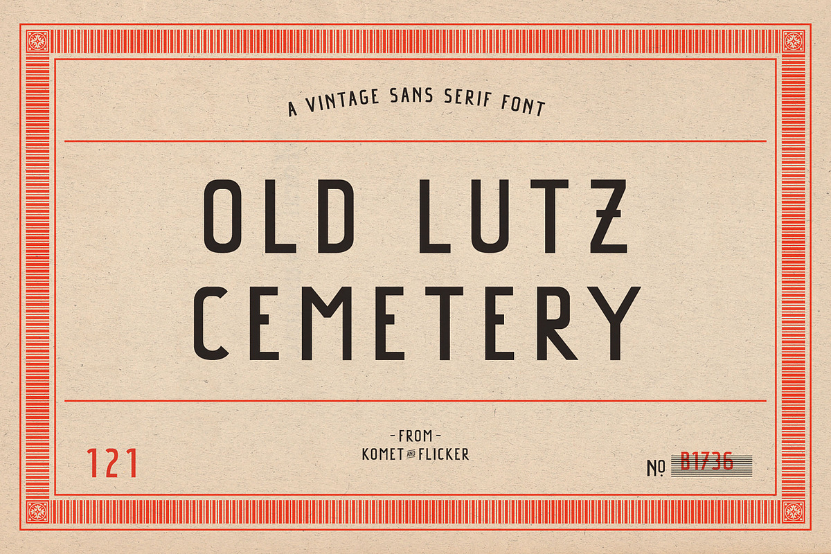 Old Lutz Cemetery, a Sans Serif Font by Komet & Flicker (Photo 1 of 12)
