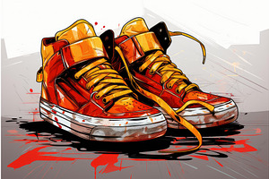Artistic Sneakers illustration, an Illustration by Ylivdesign