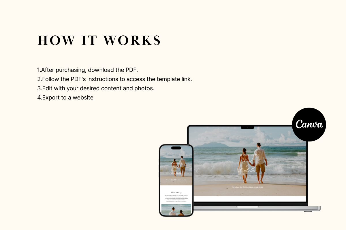 Seafoam Green Wedding Website Canva, a Landing Page Template by batang (Photo 4 of 4)