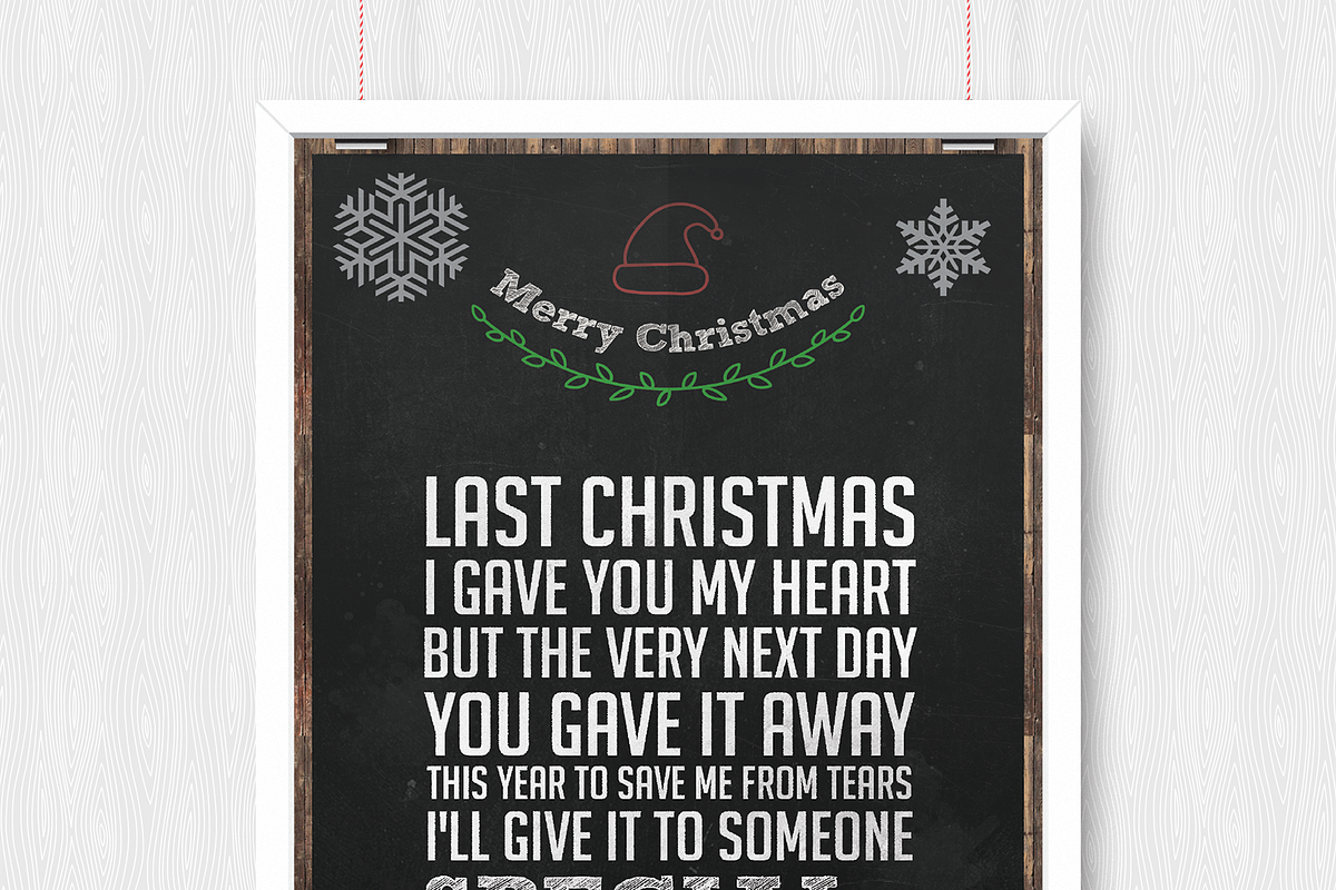 Christmas Greeting Card Chalkboard, a Card Template by SPACECAKE (Photo 1 of 5)