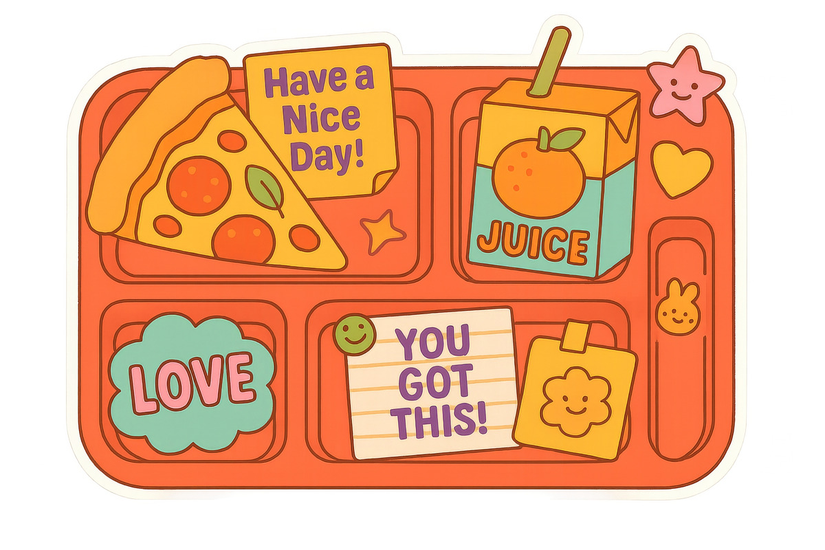 Lunchbox illustration with motivatio, an Illustration by Dvoevnore photos
