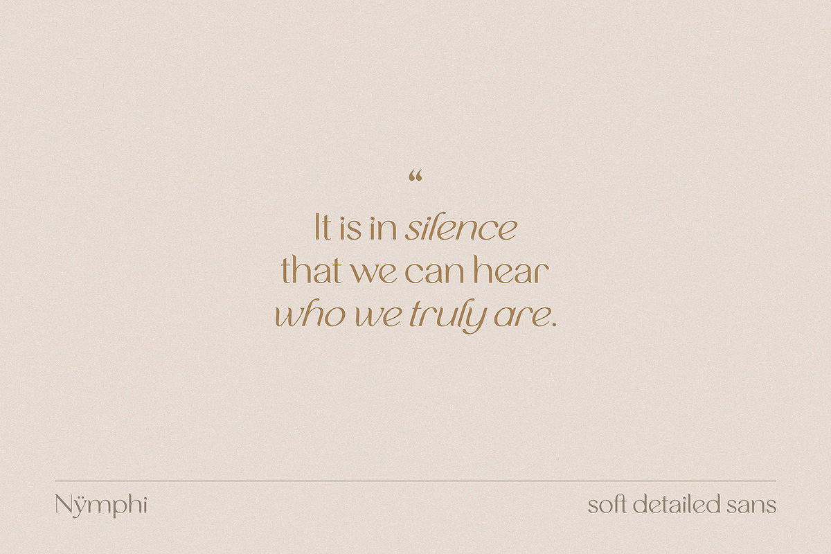 Nymphi | soft detailed sans + italic, a Sans Serif Font by Minna Kaario (Photo 2 of 13)