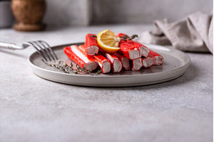 Surimi sticks from crab meat, a Food & Drink Photo by Yulia Furman