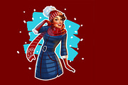 Christmas Pin-up girl, an Illustration by Ira Cvetnaya (Thumbnail 3 of 5)