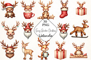 Funny Reindeer Christmas Clipart, an Illustration by CrexoraLab (Thumbnail 5 of 5)