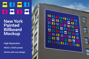 New York Painted Billboard Mockup