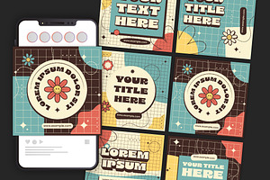 Social Media Retro Set Template, a Templates & Theme by studiogstock