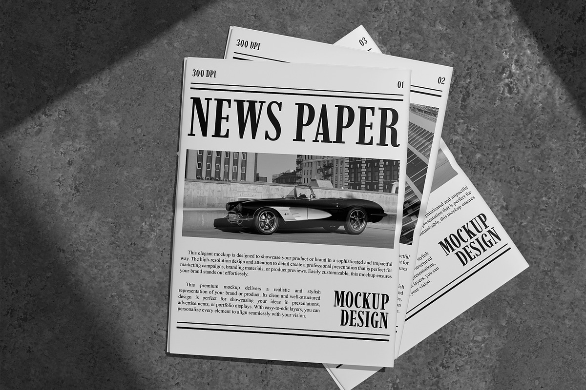 Newspaper Mockup, an Advertising Mockup by Permadi Creative (Photo 3 of 3)