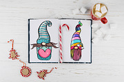 Christmas Gnomes clipart Procreate, an Education Illustration by ElladesignCo (Thumbnail 2 of 7)