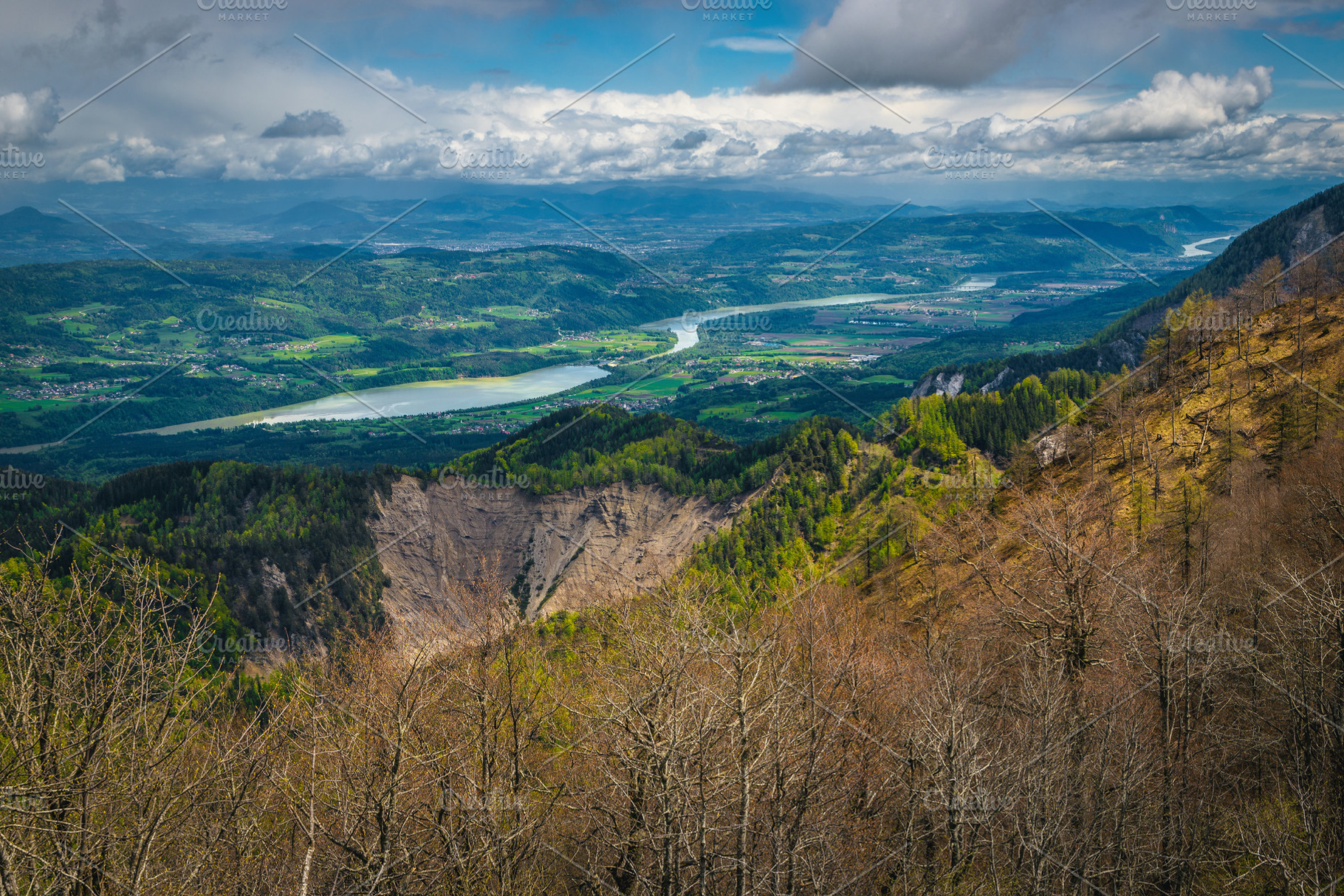 Drava river view from the Golica, a Nature Photo by Alpine Dreams