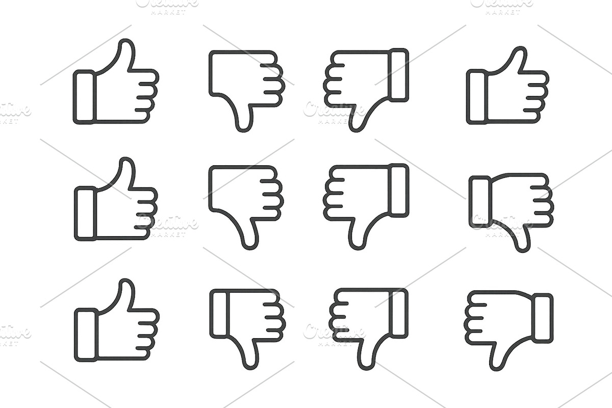 Collection of hand gestures showing, an Object Illustration by ZinetroN