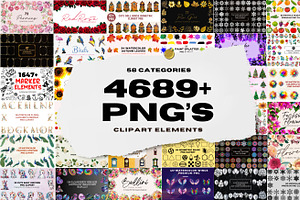 4689+ PNG's Clipart Elements Bundle