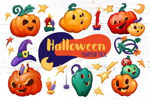 Cute Halloween Pumpkins Clipart