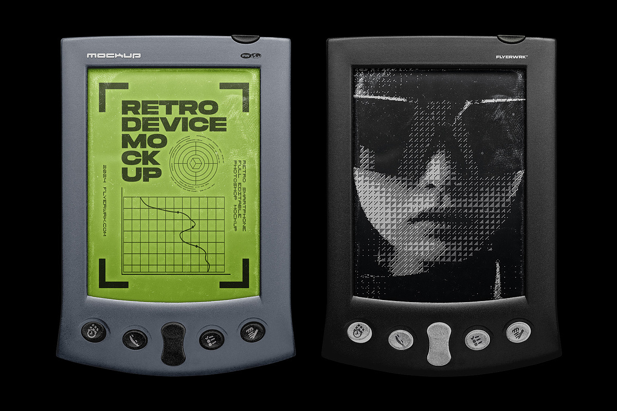 Retro Mobile Device Mockup Bundle, a Device Mockup by FLYERWRK (Photo 3 of 11)