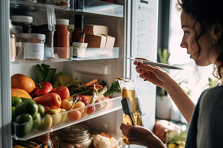 Woman opening fridge, a Person Photo by Virgo Studio