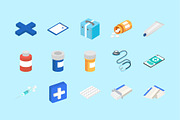 Health Isometrics Illustration Set, a Healthcare Illustration by studiogstock (Thumbnail 1 of 3)