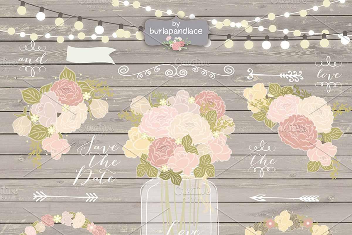 BIG WEDDING BUNDLE, a Texture Illustration by burlapandlace (Photo 13 of 22)