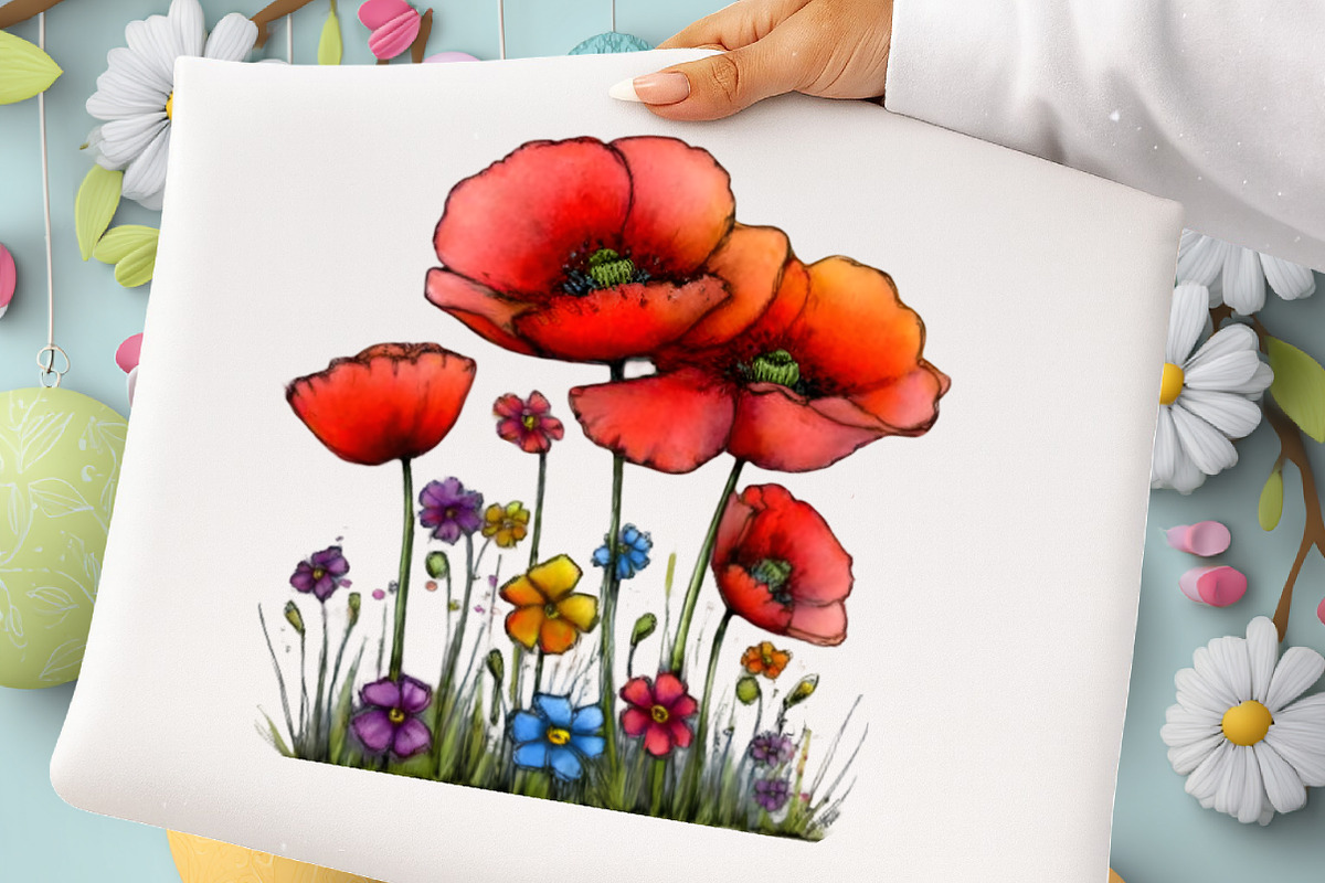 Spring Meadow Poppies Clipart, an Illustration by GatewayDesign (Photo 9 of 10)