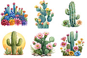 Cactus Flower Clipart Bundle, an Illustration by Pixels.Craft (Thumbnail 2 of 6)