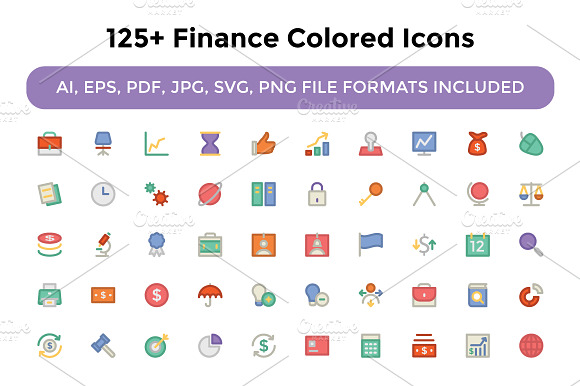 125 Finance Colored Icons