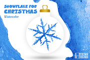 Watercolor of Snowflakes, an Illustration by Renovatio (Thumbnail 1 of 2)