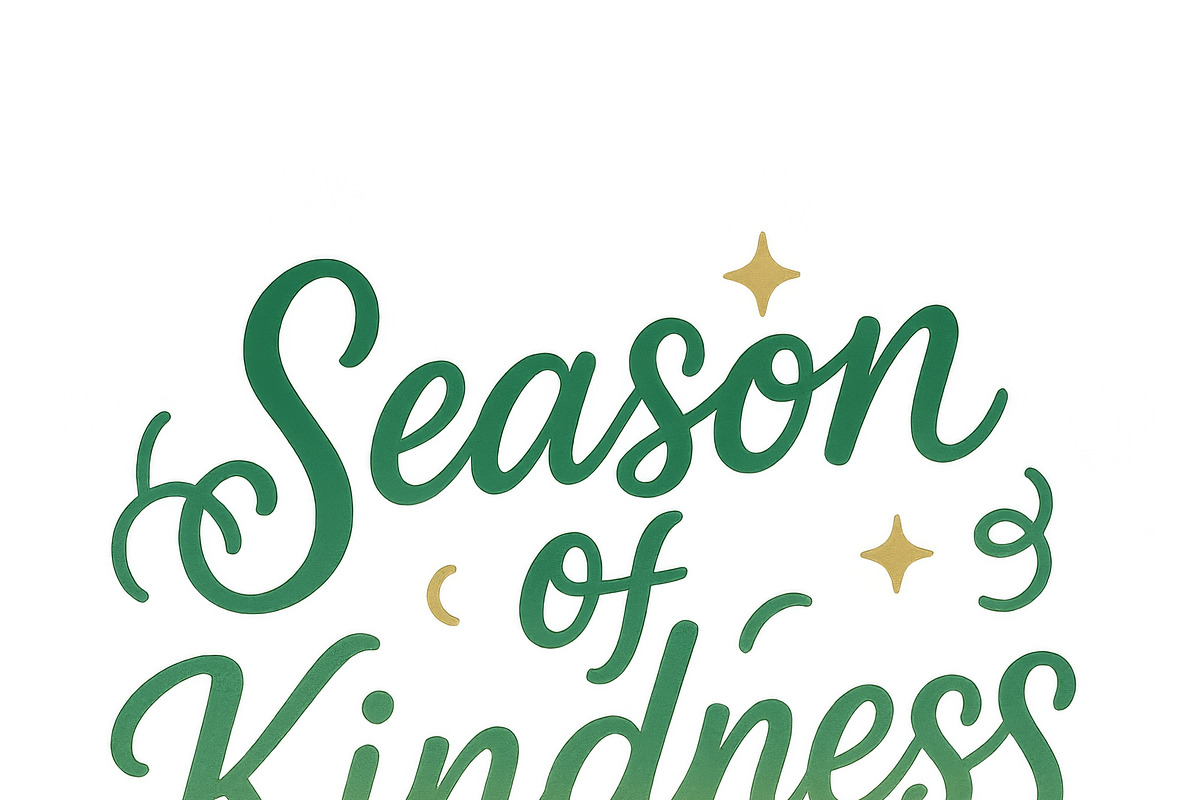 Season of kindness text design with, an Illustration by Dvoevnore photos